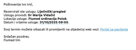 Email potvrda